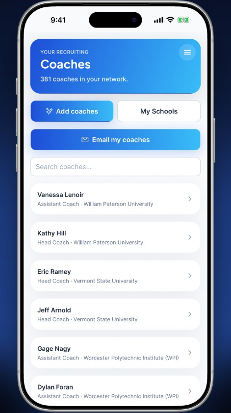 Pulling coach contacts in the CoachOutreach app